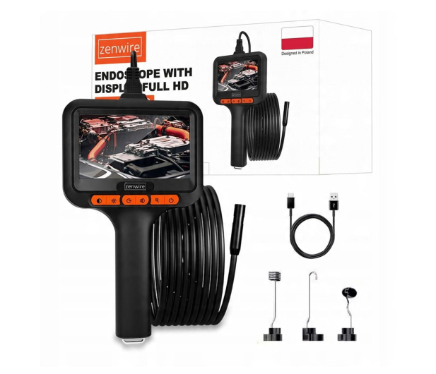 Zenwire Kamera Inspekcyjna Warsztatowa Endoskop FHD IPS USB-C 5m - 1604686 - zdjęcie